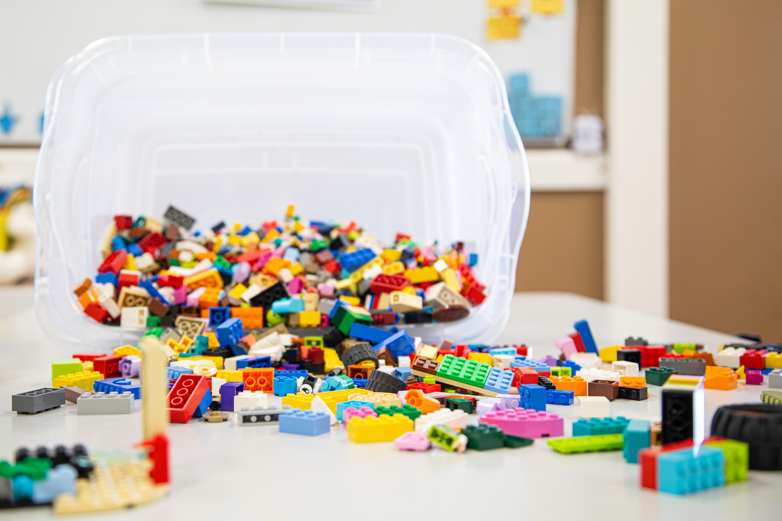 Lego Blocks on White Plastic Container
